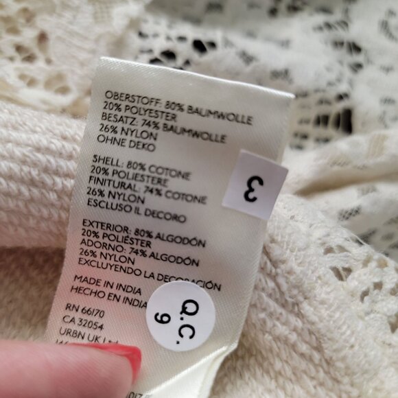 Free People Belle Sweatshirt Womens S Boho Chic Lace Contemporary Whimsical - Picture 6 of 8